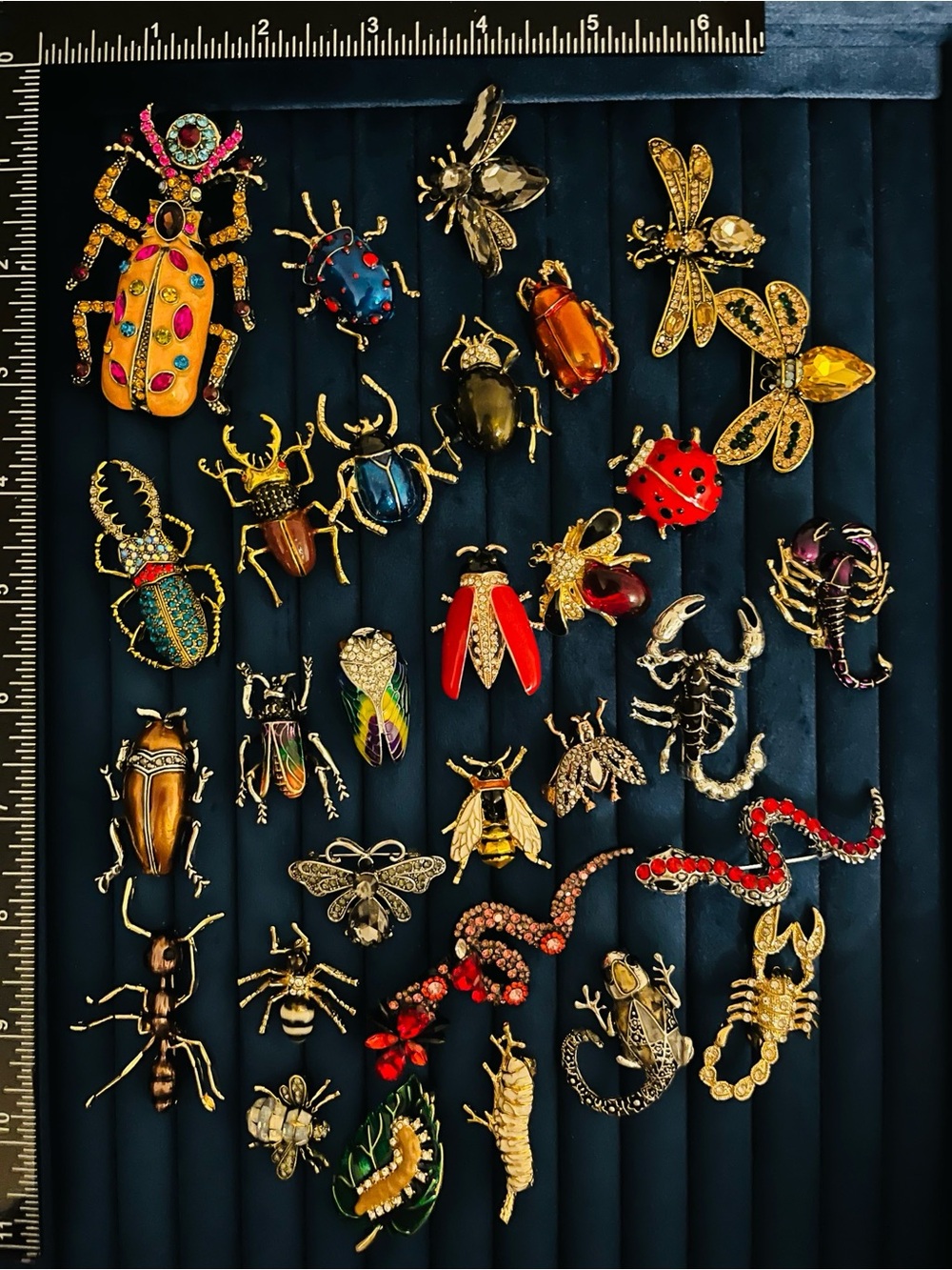 Huge 30Pcs Green Red Beetle Brooch Pin Bug Insect Enamel Statement Jewelry